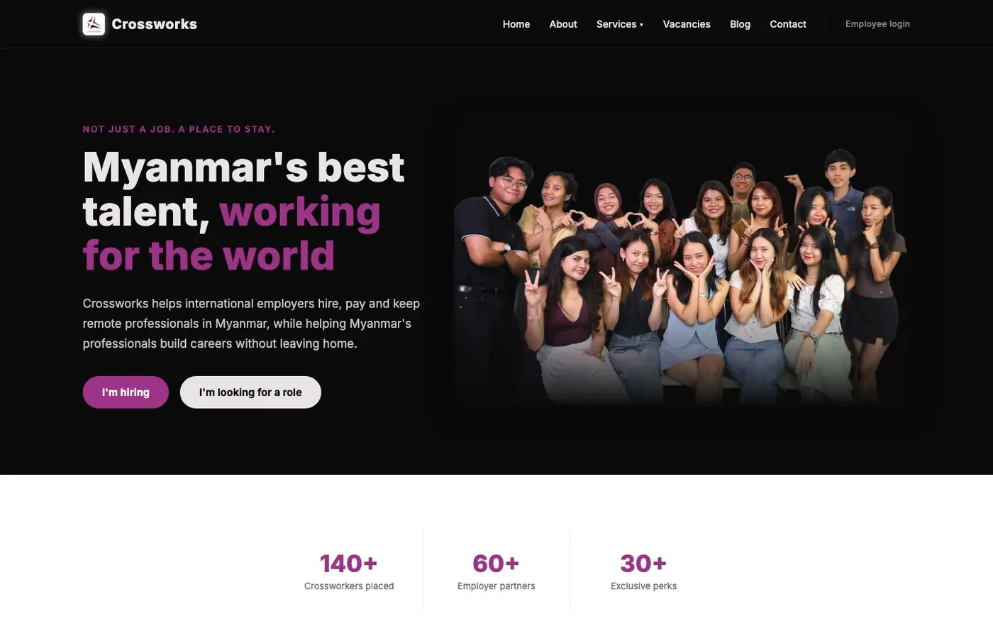 The Crossworks website homepage
